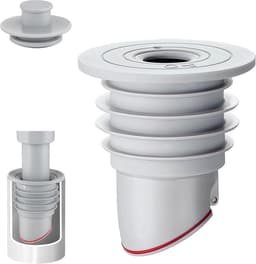 Afvoerplug wasmachine - Rfdichtring - toepasbare buisbinnendiameter 45-50 mm - Aftapplug - Rioolafdichtingen - Afvoerplug afdekking vloer - afvoerbuis afdichting - anti-geur afvoerafdichting - met deksel - voor thuis, keuken en badkamer - grijs — thumbnail 1