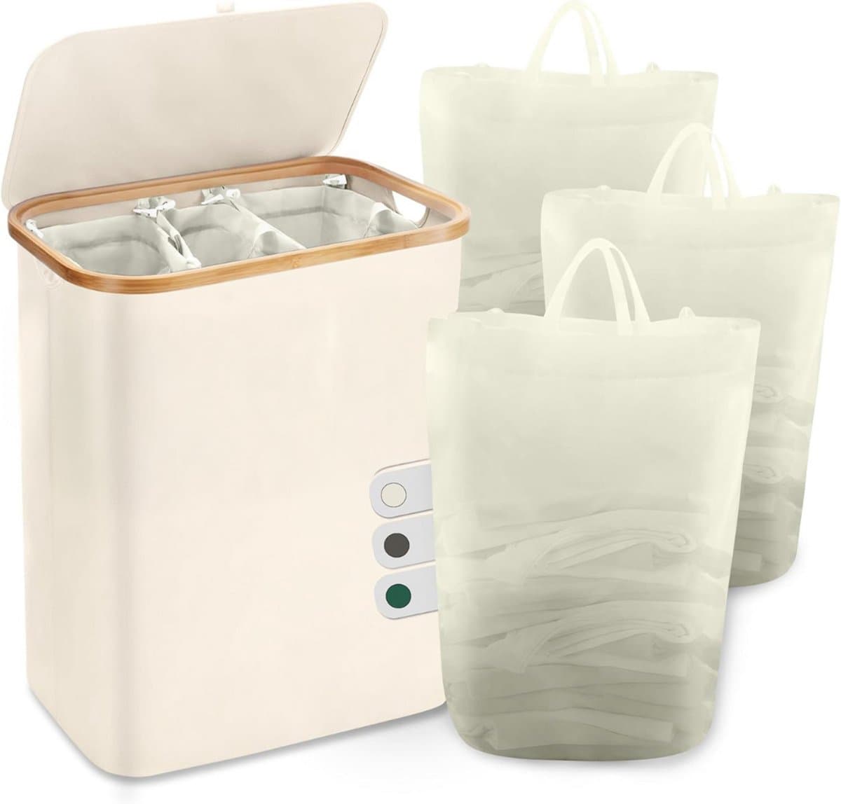 DailySupplies® Wasmand 3 Vakken - Wassorteerder - 160 L — afbeelding 1