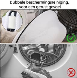 2 stuks - Wasmachine schoenenzak - alleen voor luie mensen - schoenenzak om schoenen te wassen, drogen en beschermen - zwarte rits - 42cm*24cm*24cm — thumbnail 4
