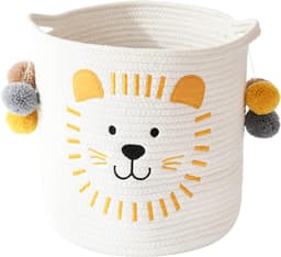 Opslagmand van katoentouw met handvatten voor baby's, kinderen, speelgoed, geschenkmandje voor de kinderkamer voor opbergrekken, badkamer commode organizer (leeuwen) — thumbnail 1