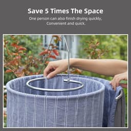 2-pack spiraalhangers van roestvrij staal 304, ruimtebesparende hangers voor lakens, spreien, dekens, banken, plaids, omslagdoeken en capes — thumbnail 3