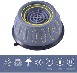 EXCITAT 4 stuks wasmachine voetjes - Met rubberen pads - Schokbestendig - Geschikt voor drogers, koelkasten, bureaus en nachtkastjes — thumbnail 2