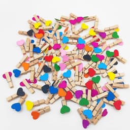 100 stuks mini houten hartharingen - kleurrijke houten wasknijpers - houten hartvormige harten fotopapier clips - 30 meter jute touw - doe-het-zelf kunst en ambachten - bruiloften evenementen decoraties — thumbnail 5