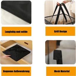 2 Stuks Opvouwbare wasmand met handgrepen, mesh, pop-up opvouwbare wasmand, opbergmand voor thuis, organizer, slaapkamer, reizen — thumbnail 5