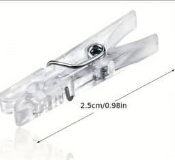 Transparante Mini Wasknijpers 25mm – 25 Stuks – Acryl Knijpers met Metaalveer – Decoratie & Foto Klemmen – Heldere Mini Clips — thumbnail 2