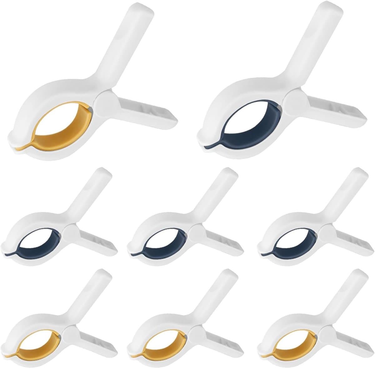 EXCITAT Wasknijpers - Wasknijpers - Handdoekklemmen - Strandhanddoekklemmen - Geschikt voor dagelijkse was, dikke kleding, strandlakens, lakens - 2 grote clips + 6 kleine clips — afbeelding 1