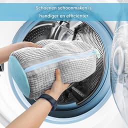 EXCITAT Waszak - Schoenenwaszak - Wasmachine Schoenenwaszak - Met Reinigingsvlies - Geschikt voor het Reinigen van Alle Schoenen - Grijs — thumbnail 2