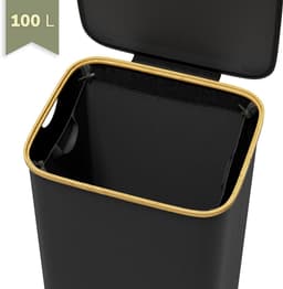 Wasmand 100 Liter met Deksel – Opvouwbare Wasmand – Zwart – Middel Groot Formaat voor Badkamer – IN-HOMEXL Modena — thumbnail 3