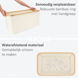 KROMS Wasmand opvouwbaar - Beige - 45L - Laundry basket - Heupwasmand - Opvouwbare wasmand - Opbergmand — thumbnail 3