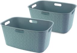 Curver Softex Wasmand - 45 liter - Set van 2 - 57x37x27cm - Blauw — thumbnail 1