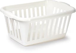 Plasticforte Wasmand - 2x - wit - kunststof - 40 liter - 60 x 40 x 26 cm - manden voor wasgoed - huishouden - opbergmand — thumbnail 2