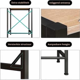 Wasmachine Rek - 3 laags - Kast - Ombouw - Robuust - Vocthbestendig - 69 x 60 x 177 cm - Zwart — thumbnail 5