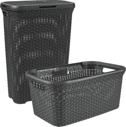 Curver Style Wasmand met Deksel 40L + Wasmand 45L - Antraciet — thumbnail 1