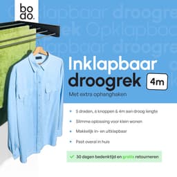 Bodo® In- en uitklapbaar droogrek met Ophanghaken - Zwart - 4m Drooglengte — thumbnail 3