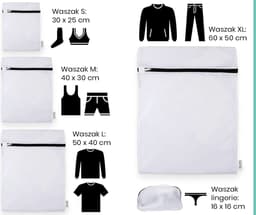Loti Living Waszakken 5 stuks - Waszakken voor wasgoed - Waszak groot - 16x16 - 25x30 - 30x40 - 40x50 - 50x60 — thumbnail 2