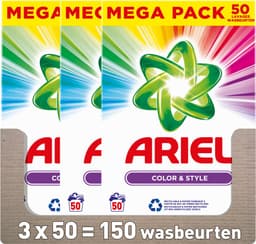3x Ariel Waspoeder Kleur 50 wasbeurten 3 kg — thumbnail 1
