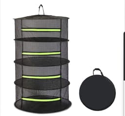 Opvouwbaar Droognet voor Kruiden en Planten - 4-laags, Hangend Droogrek met Ritssluiting, Grote Capaciteit (60 cm Diameter, 90 cm Hoogte) voor Binnen en Buiten, Multifuntioneel Gebruik — thumbnail 1