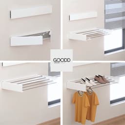 GOODD® - Droogrek - Wasrek - Wanddroogrek - Verbeterd model - Zwart - Rvs - Inklapbaar - 400 cm — thumbnail 5
