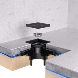 douchevloerafvoer - retro zeef - voor badkamer in gezinnen, hotelkeukens - 15*15cm - zwart - RVS - Vierkante — thumbnail 2