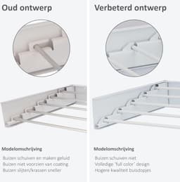 Wanddroogrek XL - Inklapbaar Muur Wasrek - 6m Drooglengte met Boormal - Hangend en Uitklapbaar — thumbnail 4