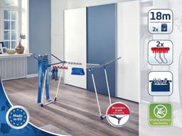 Opvouwbaar Droogrek voor Kleding met Draaibare Armen - Ruimtebesparend en Stabiel met 27 Hangers Capaciteit - Ideaal voor Indoor Gebruik — thumbnail 4