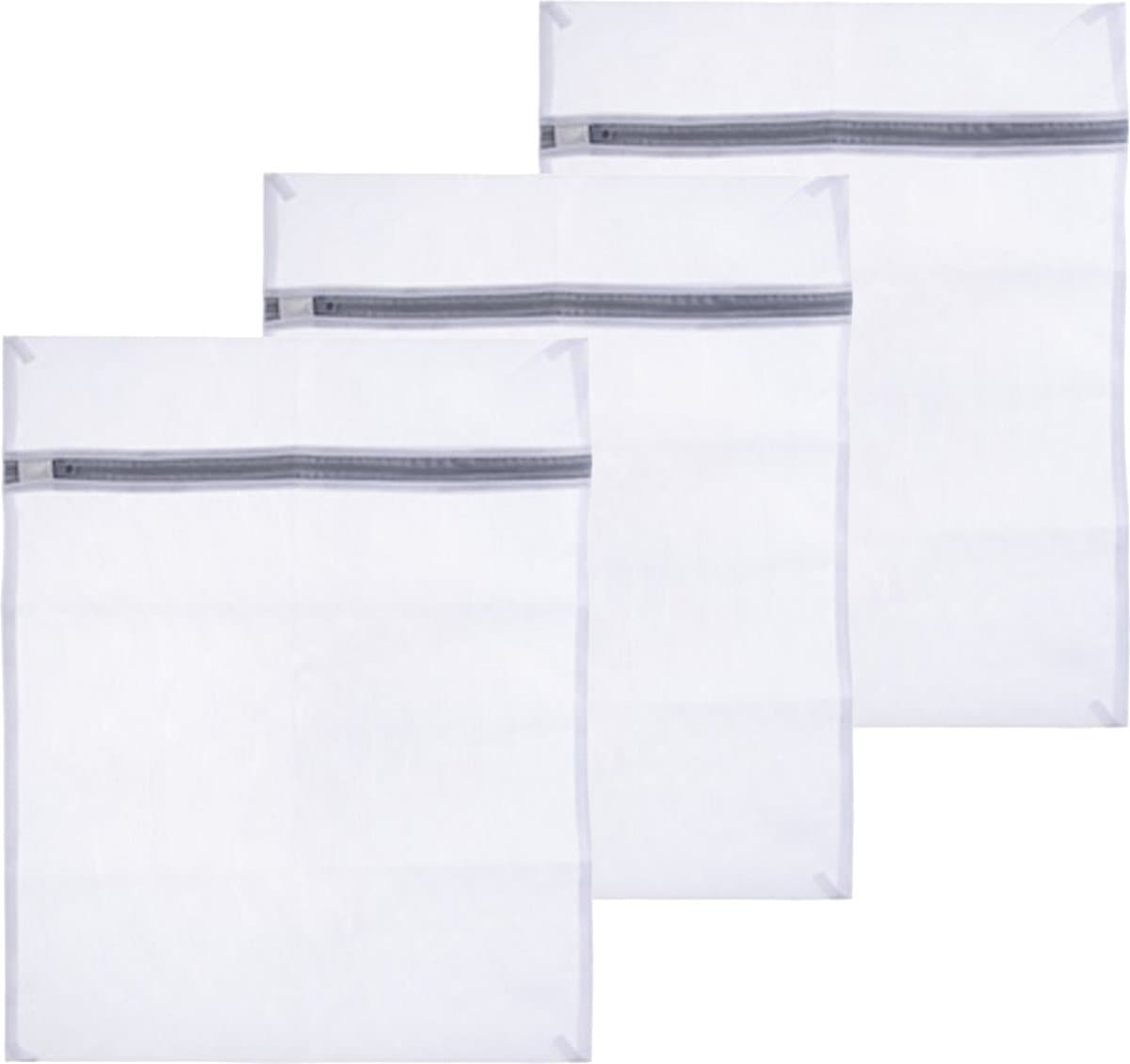 Stevige Waszak voor delicaat wasgoed - 3x - lingerie/bh waszak - wit - 50 x 40 cm — afbeelding 1