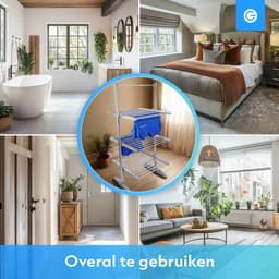 Premium Elektrisch Wasrek met Verwarming 300W - Droogtoren - Elektrisch Droogrek - Wit - Silvergear — thumbnail 3