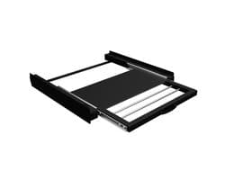 Bodo® Stapelkit - Tussenstuk met Handdoekhouder en Plank - Wasmachine en Droger - Zwart — afbeelding 1