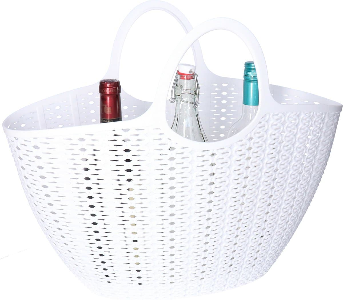 CM Flexibele wasmand of draagtas - wit - 22 liter - kunststof - 50 x 20 x 40 cm - opbergen — afbeelding 1