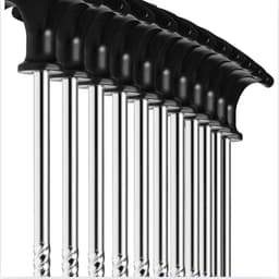 48x steel tent pegs - robust ground pegs with thread for camping and outdoor use - ideal for normal and hard ground with T-handle, approx. 21cm long — thumbnail 5