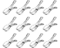 Grote hangende pluggen, 12 stuks handdoekklemmen, roestvrijstalen strandhanddoekclips, winddicht, voor strandlaken, beddengoed en dikke kleding (11 x 6 cm)