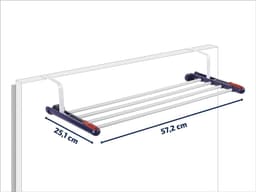 Robuuste Hangdroger Kwarett 20 - Wanddroger voor Binnen en Buiten - Drooglengte 2m - Flexibel Inzetbaar - 25.1 x 57.2 x 0.1cm — thumbnail 4
