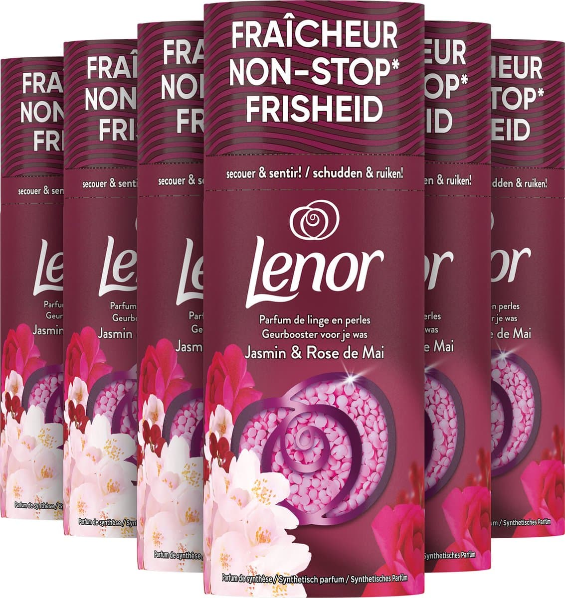 Lenor Geurbooster Jasmijn & Rose de Mai - 6 x 155 gram - Wasparfum — afbeelding 1