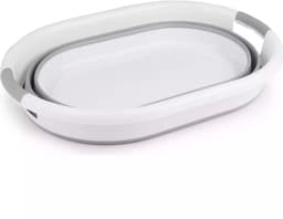 Benson Opvouwbare wasmand - 39 liter - ruimtebesparend - grijs - siliconen handvatten — thumbnail 5