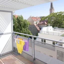Wasrek hangend droogrek voor balkon verwarming - camping ruimtebesparend 4 m drooglengte uitklapbaar wit — thumbnail 3
