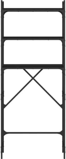 Wasmachine rek - Opbergrek - Wasmachine meubel - Opbouwmeubel - Toilet Rek - 67x25x163 cm - Hout - Zwart — thumbnail 5