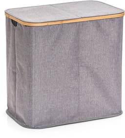 Zeller Dubbele wasmand - grijs - van stof - 53 x 33 x 50 cm - sorteer mand - wasmanden - 87 liter — thumbnail 4