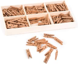 135 Mini Wasknijpers Natuur Hout - Decoratieve Clips voor Knutselen en Versieren — thumbnail 5