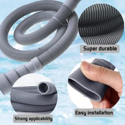 Drain Hose Extension 1/1.5/2/2.5/3/4/5/6 m - Afvoerslang voor Wasmachine - met Beugelaansluiting en Slangklemmen - Uitbreidbare Afvoerslang voor Wasmachines en Vaatwassers - 1 m — thumbnail 5