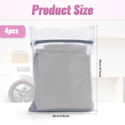 IMPERATORIS® Waszakjes voor Wasmachine - Bescherming voor Fijne Was en Schoenen - Mesh Wasnet met Rits - Voorkomt Slijtage - Set van 7 - Creame Wit — thumbnail 2