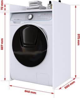 Badmeubel boven Wasmachine Kast met Plank - Ruimtebesparende Opbergkast Wit — thumbnail 4
