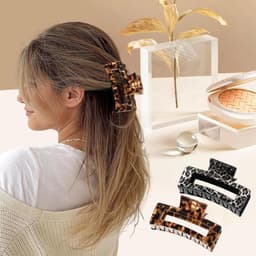 Set van 4 Grote Haarspeld Klemmen voor Dik Haar met Luipaardprint — thumbnail 3