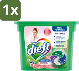Dreft - Nieuwe Formule - Wasmiddelcapsules 4in1 - Witte en Gekleurde Was - Vleugje Roze - 16 Wasbeurten - 1 stuk — thumbnail 1