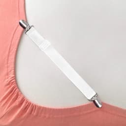 Verstelbare lakensluitingen, elastische lakensluitingen, lakensluitingen met metalen clips, gemonteerde lakensluitingen, wit, verpakking van 16 stuks — thumbnail 2