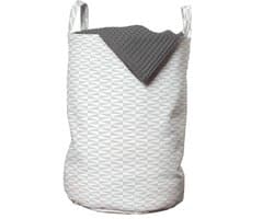 ABAKUHAUS Neutrale waszak, driehoekig, eenkleurig, wasmand met handgrepen, trekkoordsluiting voor wasserettes, 33 cm breed x 49 cm hoog, bleekgrijs