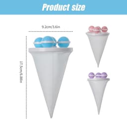 3 stuks - Huisdierhaarverzamelaar - Wasmachinefilter -Wasmachine pluizenfilter - Wasmachine filterzak - Drijvend haarfilter - Herbruikbaar - Blauw, Roze, Paars - Geschikt voor het reinigen van wasmachineresten - 9,2*9,2*17,5 cm — thumbnail 5