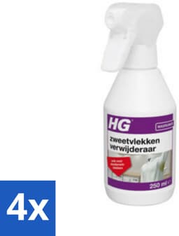 4 x HG Zweetvlekkenverwijderaar 250 ml - Zweetvlekken Verwijderen - Deodorantvlekken Verwijderen - Vlekkenverwijderaar - Wasmiddel - Textielreiniger — thumbnail 1