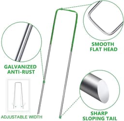 Unyqoos® Set van 50 stevige stalen U-vormige haringen voor tuin en landschap — thumbnail 5