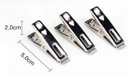 40 Stuks - Wasknijpers - 5*2 cm - Zilver - Roestvrij staal - Knijpers - Sokclips - Winddichte clip - Multifunctionele clip - Draagbare clip - Verdikte clip — thumbnail 2
