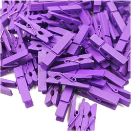 Houten Wasknijpers Kleurig 3,5 cm - 100 Stuks Mini Decoratie Clips voor Foto's en Geschenken — thumbnail 1